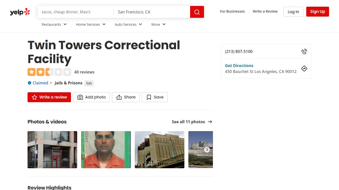 Twin Towers Correctional Facility - Yelp